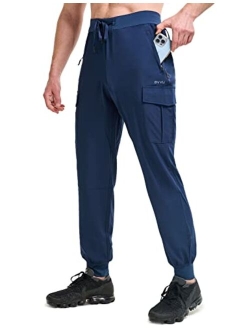BVVU Men's Lightweight Cargo Joggers with Zipper Pockets Sweatpants for Men Quick Dry Gym Workout Athletic Golf Track Pants
