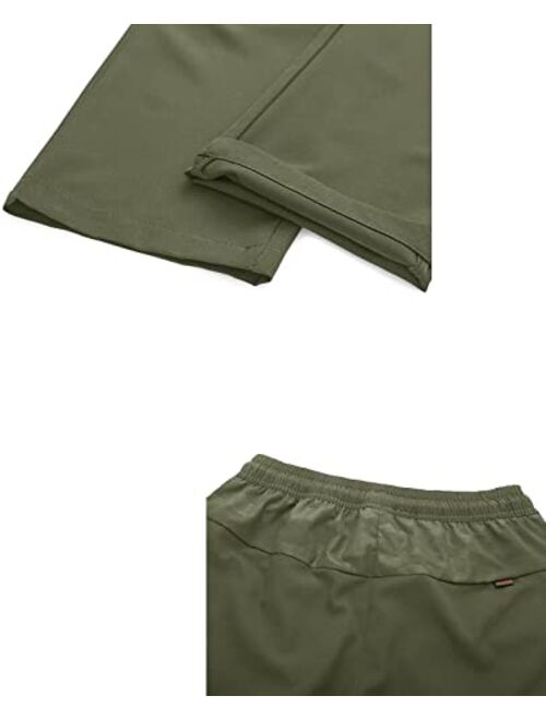 BIYLACLESEN Men's Running Pants Lightweight Quick Dry Hiking Jogger Sweatpants Zipper Pockets