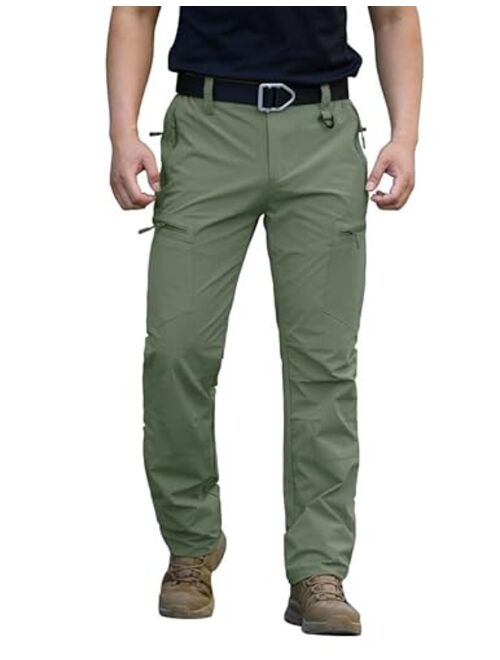 NAVEKULL Men's Lightweight Hiking Pants Quick Dry Stretch Fishing Tactical Work Pants with Zipper Pockets
