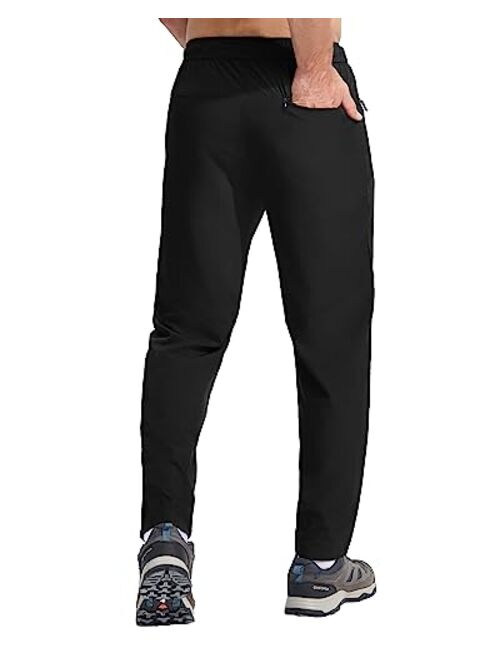 ISEEGZ Men's Lightweight Hiking Travel Track Pants Breathable Quick Dry Water Resistant Athletic Active Joggers Pants