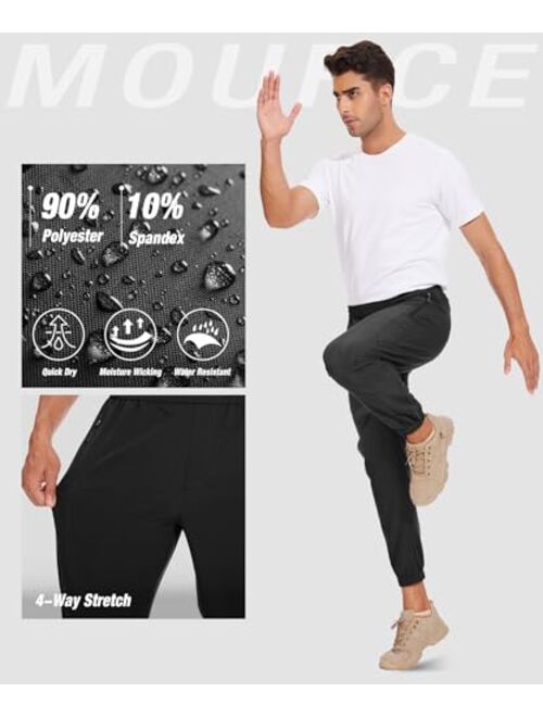 MOURCE Mens Joggers with Pockets - Slim Fit Athletic Pants Stretch Gym Sweatpants with Drawstring