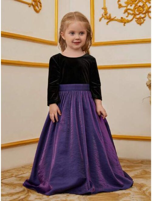 Little Girls' Back Big Bow Full Skirt Formal Party Dress