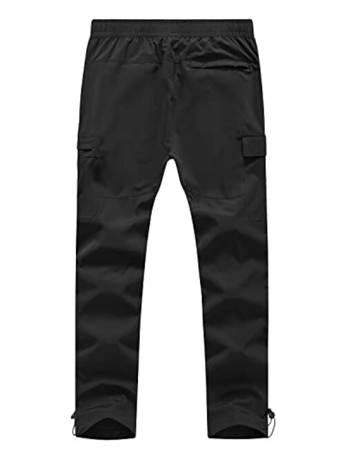 BGOWATU Hiking Pants for Men, Water Resistant Stretch Cargo Pants, Lightweight Quick Dry Outdoor Fishing Pants