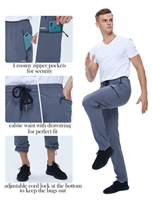 VEOBIKE Mens Hiking Stretch Pants Quick Dry Lightweight Water Resistant Cargo Outdoor Fishing Pants Adjustable Bottom Pockets