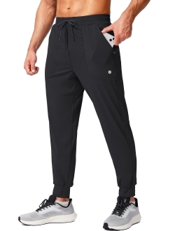 Viodia Men's Joggers with Zipper Pockets Athletic Running Track Sweatpants for Men Workout Traning Gym Pants