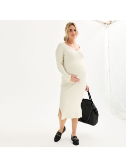Maternity Sonoma Goods For Life Long Sleeve V-Neck Sweater Dress