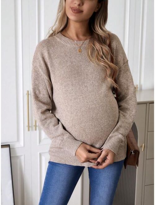 SHEIN Maternity Sweater With Drop Shoulder Design