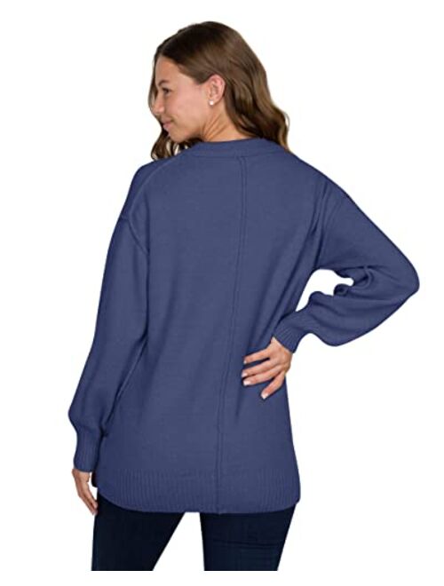 Eliana Exposed Seam Maternity Sweater with Stretch - Oversized Maternity Sweater - Maternity Sweatshirts