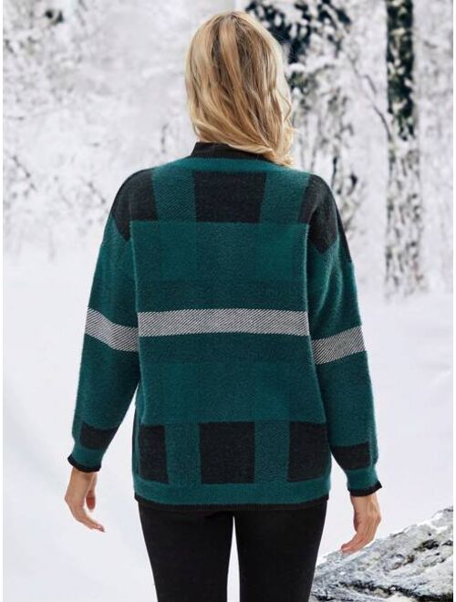 SHEIN Maternity Casual Loose Cardigan Sweater
