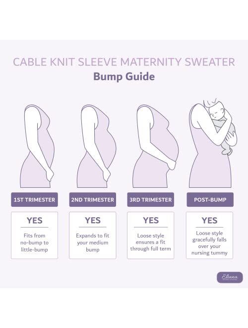 Eliana Cable Knit Sleeve Maternity Sweater - Pregnancy Sweater - Maternity Sweaters