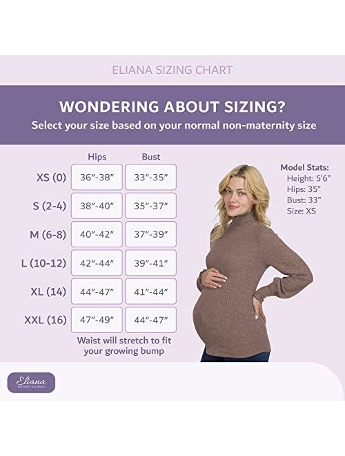 Eliana Ultra-Soft Lettuce Mock-Neck Maternity Top with Bell Long Sleeves - Maternity Turtleneck - Light Maternity Sweater
