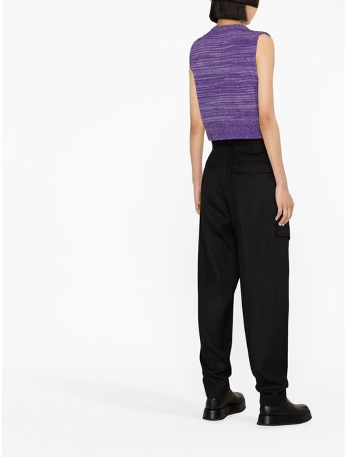 GANNI logo-print cropped vest