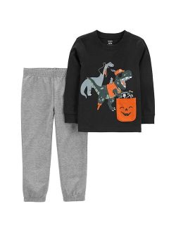 carters Toddler Boy Carter's Halloween Trick-or-Treating Dinos Long Sleeve Graphic Sweatshirt & Jogger Pants Set