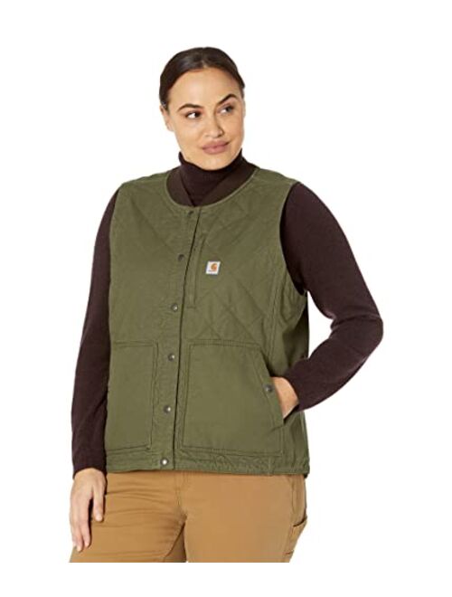 Carhartt Women's Rugged Flex Relaxed Fit Canvas Insulated Rib Collar Vest