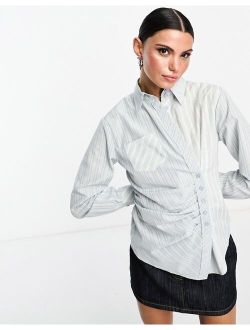 fitted shirt in blue stripe