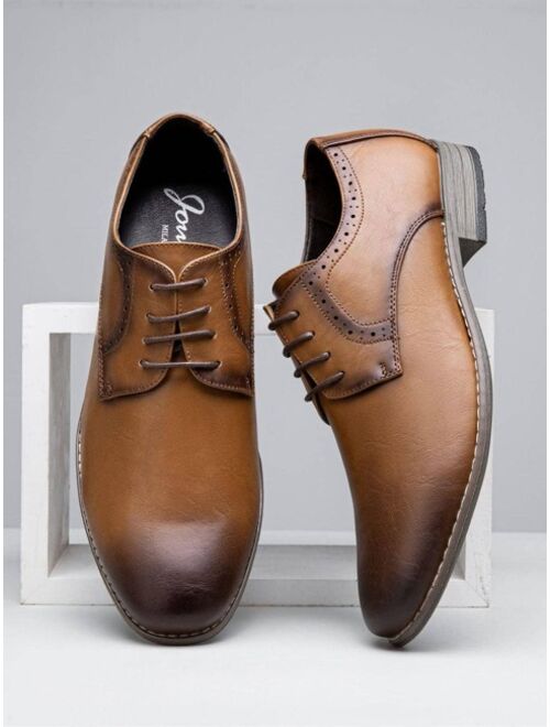 Shein SHOESMALL Men's Oxford Plain Toe Dress Shoes Classic Formal Derby Shoes