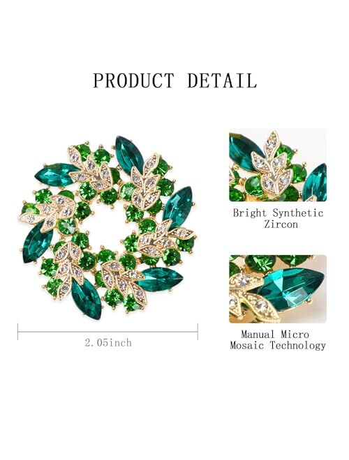 Begonic Crystal Diamond Flower Brooch Pin,Rhinestone Brooch,Wedding Banquet Party Clothes Accessories Brooch,Lapel Elegant Dress Ladies Suit Coat Vintage Pin Decor, Gift 
