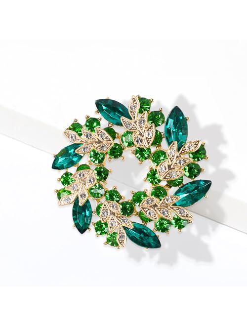 Begonic Crystal Diamond Flower Brooch Pin,Rhinestone Brooch,Wedding Banquet Party Clothes Accessories Brooch,Lapel Elegant Dress Ladies Suit Coat Vintage Pin Decor, Gift 