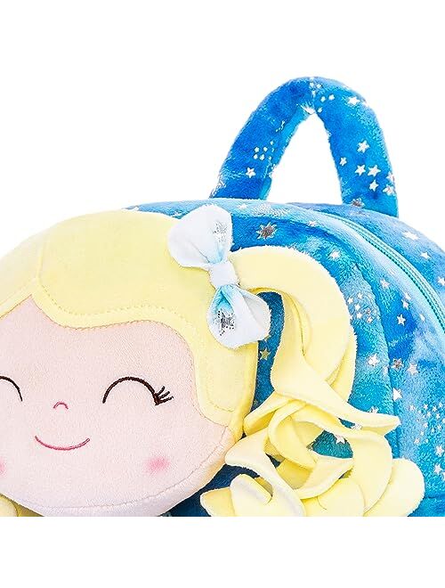 Gloveleya Kids Backpack Toddler Backpack Soft Plush Flower Fairy Girls Doll Backpack Green 9"