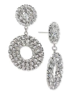 Silver-Tone Crystal Circle Drop Earrings, Created for Macy's