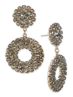 Silver-Tone Crystal Circle Drop Earrings, Created for Macy's