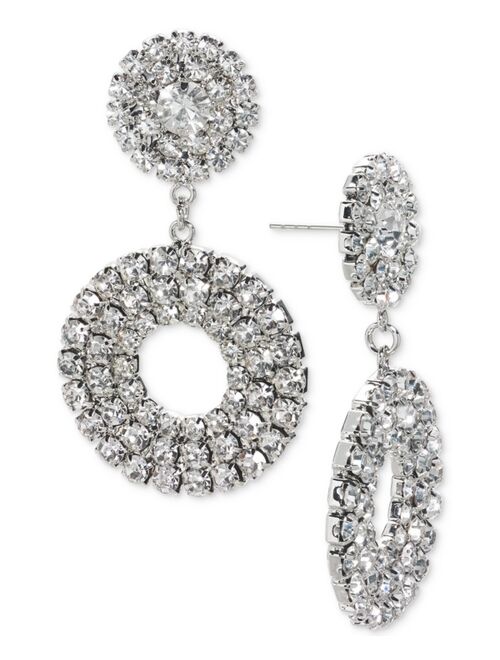 INC International Concepts Silver-Tone Crystal Circle Drop Earrings, Created for Macy's