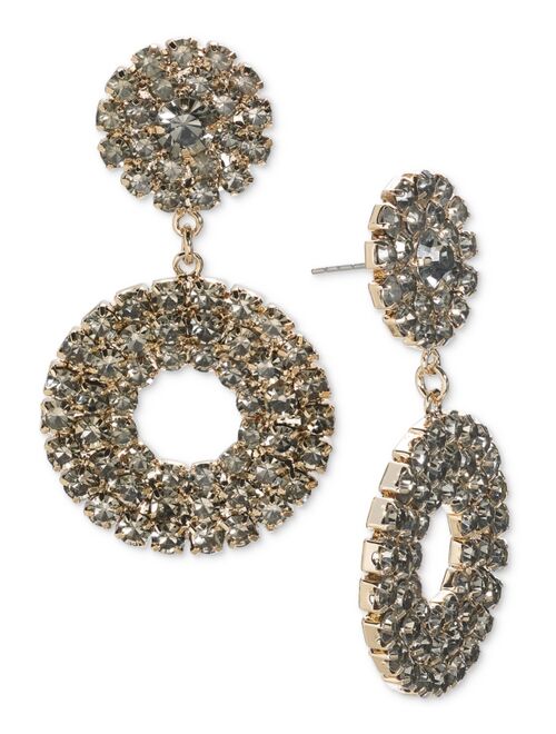 INC International Concepts Silver-Tone Crystal Circle Drop Earrings, Created for Macy's