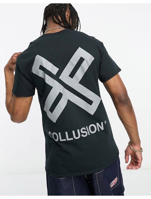 COLLUSION X logo print t-shirt in black