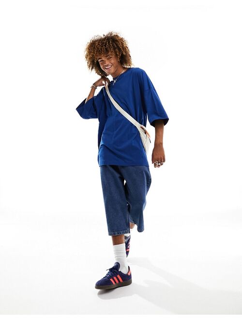 COLLUSION Super oversized t-shirt in navy blue