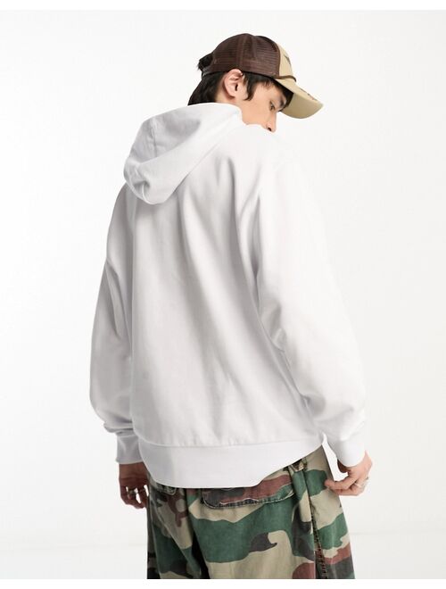 COLLUSION front print graphic hoodie in white