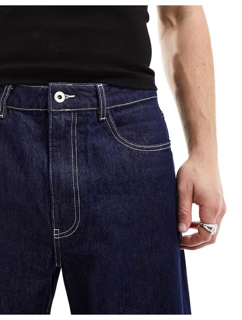 COLLUSION X014 mid rise antifit jeans in raw denim