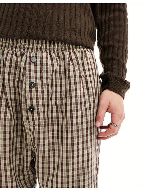 COLLUSION Unisex baggy check pants