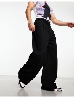 relaxed tailored pants in black