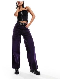 x015 low rise baggy jeans in purple wash