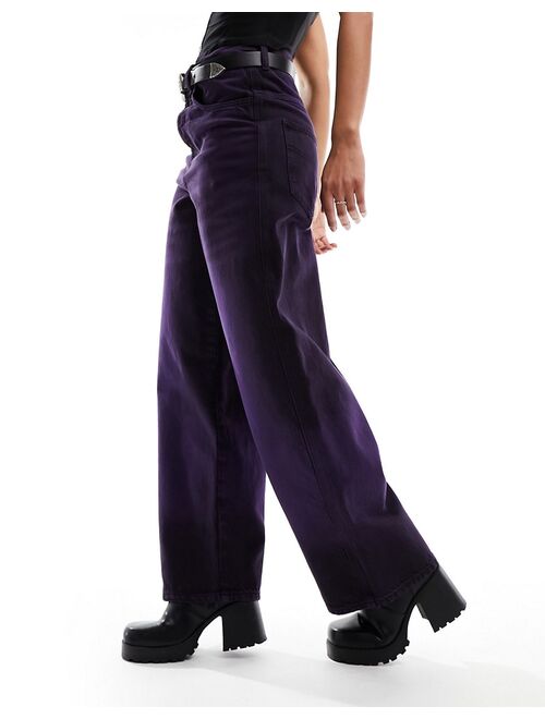 COLLUSION x015 low rise baggy jeans in purple wash