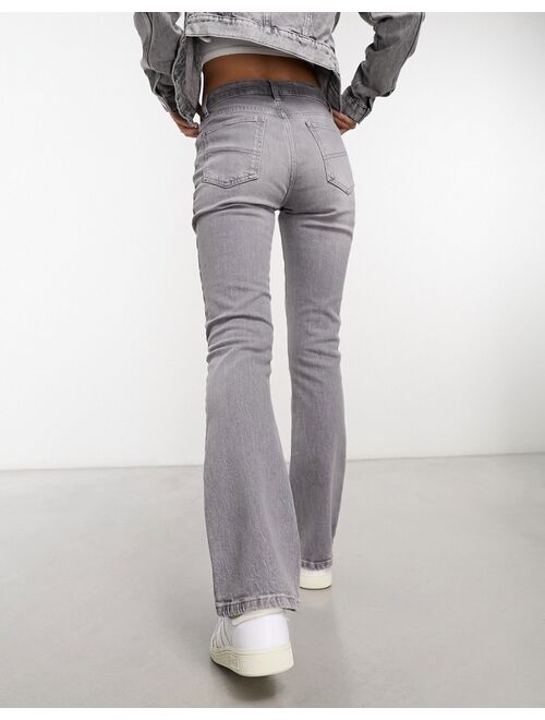 COLLUSION x003 low rise bootcut flare jeans in gray