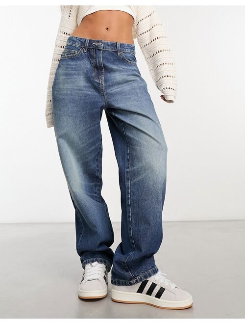 COLLUSION x014 mid rise antifit jeans in midwash