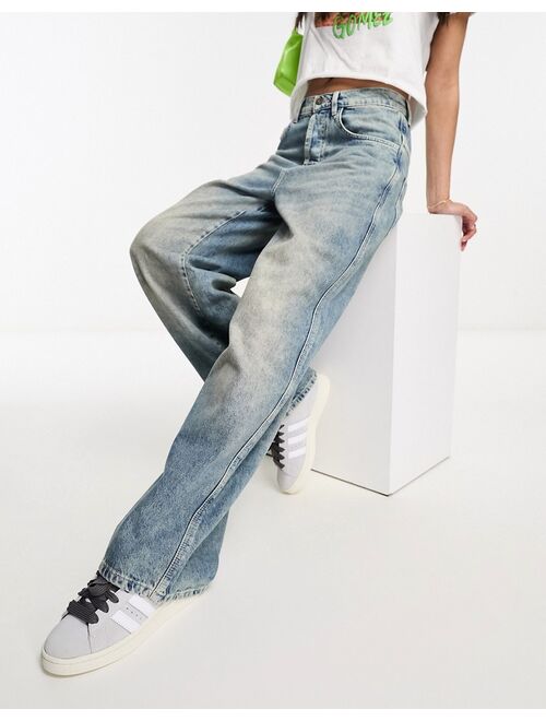 COLLUSION X014 mid rise antifit jeans in light blue