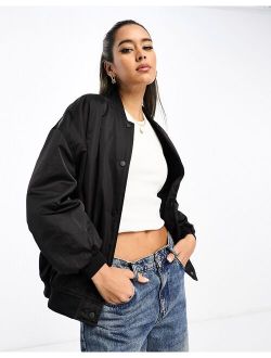 relaxed bomber jacket in black
