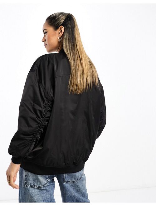 River Island relaxed bomber jacket in black