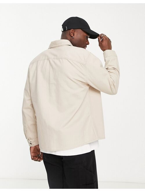 River Island shacket in stone