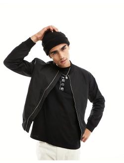 cotton bomber jacket in black