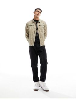 tech shacket in light brown