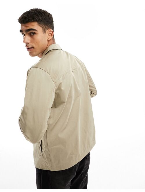 River Island tech shacket in light brown