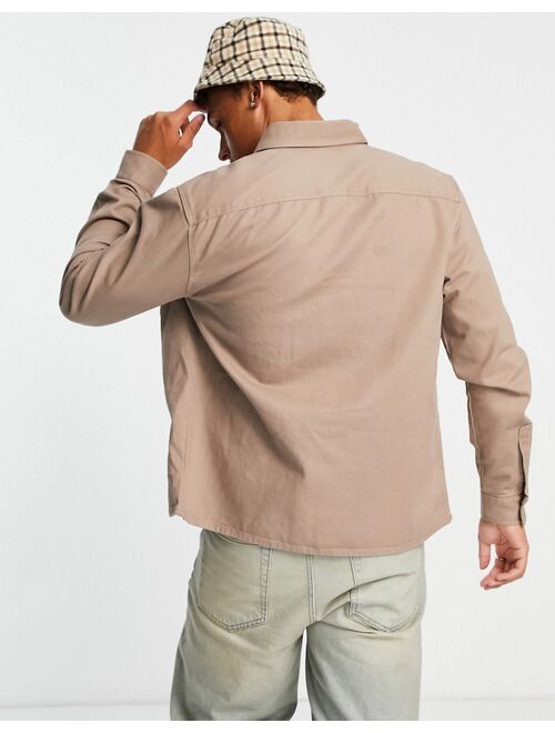 River Island snap through shacket in stone