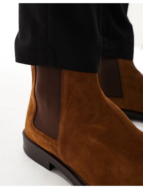 River Island Suede Chelsea Boot In Brown