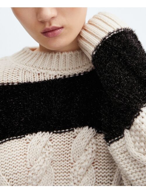 MANGO Women's Contrasting Stripes Sweater