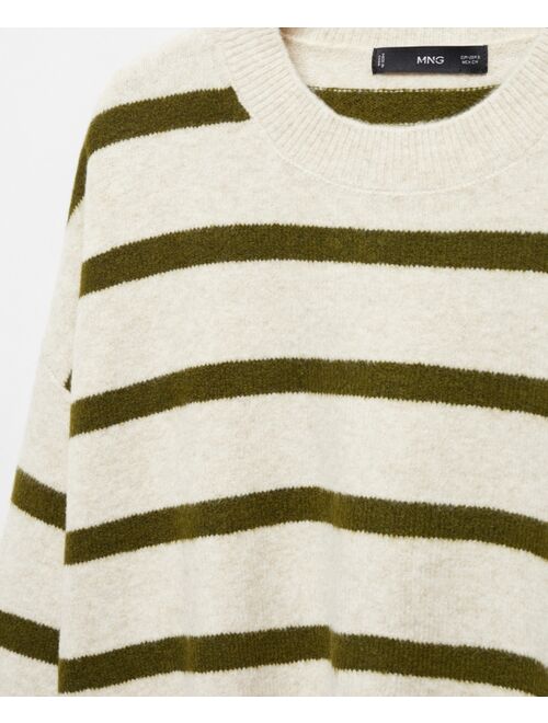 MANGO Women's Round-Neck Striped Sweater