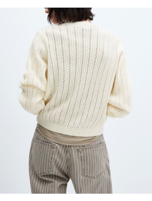MANGO Women's Openwork Panel Sweater