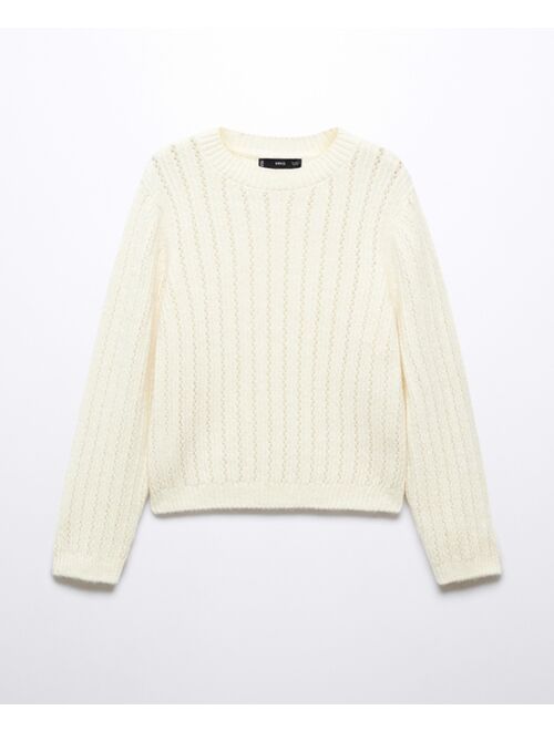 MANGO Women's Openwork Panel Sweater